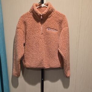 (J52) Champion Pink Fleece Half-Zip Pullover Sz XS